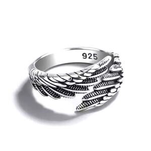 925 Sterling Silver Adjustable Feather Ring | Open Wrap Design